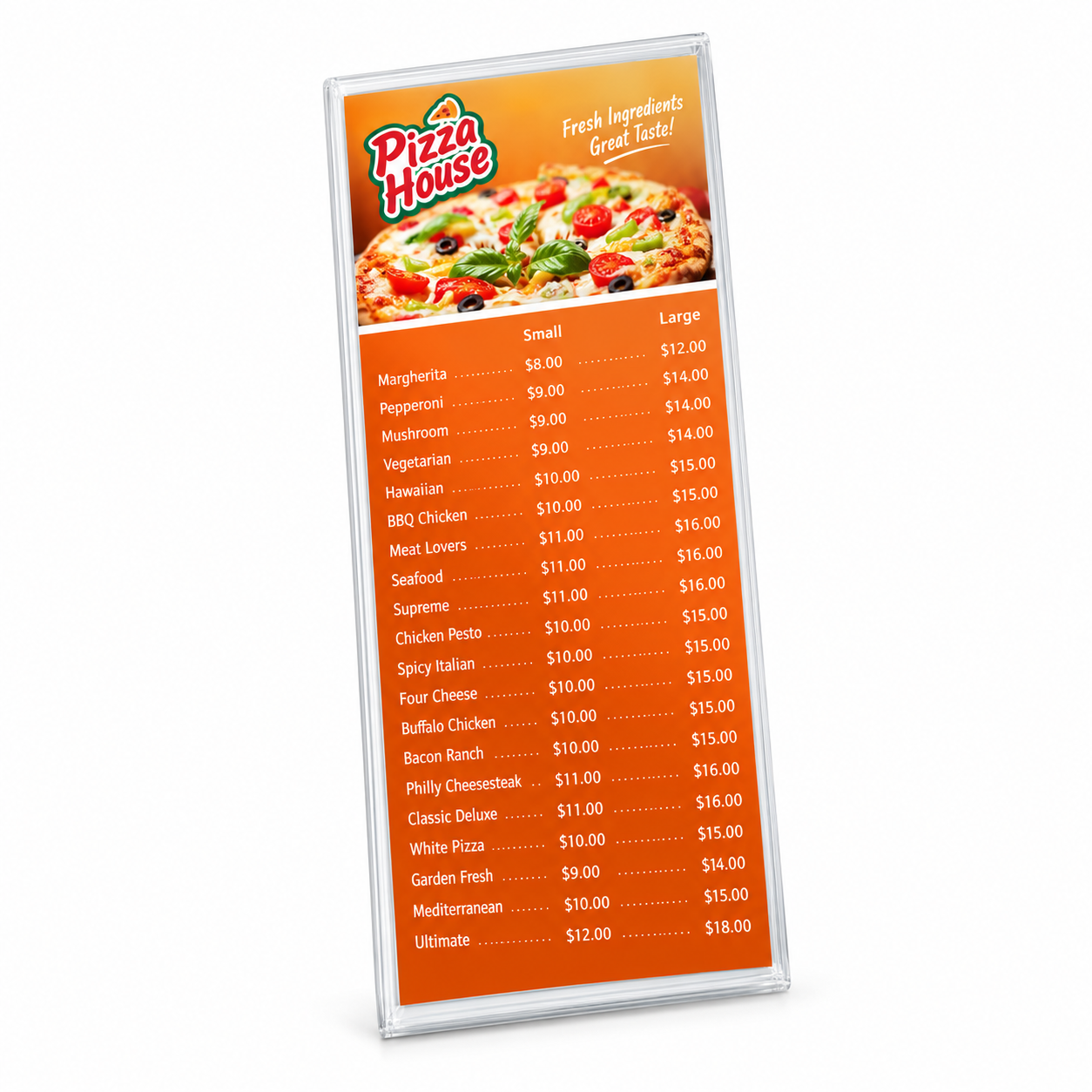 Cardápio Plastificado Rígido 0,10mm Couchê 150g 150x445mm — 4x0