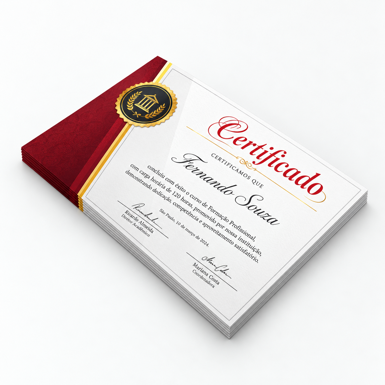 CERTIFICADOS - 420X300MM - APERGAMINHADO 240G SEM VERNIZ - 4X0