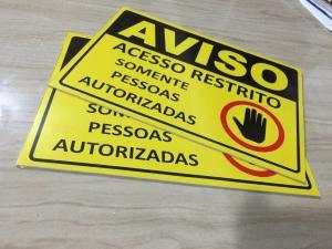 PLACA DE POLESTILENO 2MM   4x0 Cor Adesivado Corte reto, retangular. 
